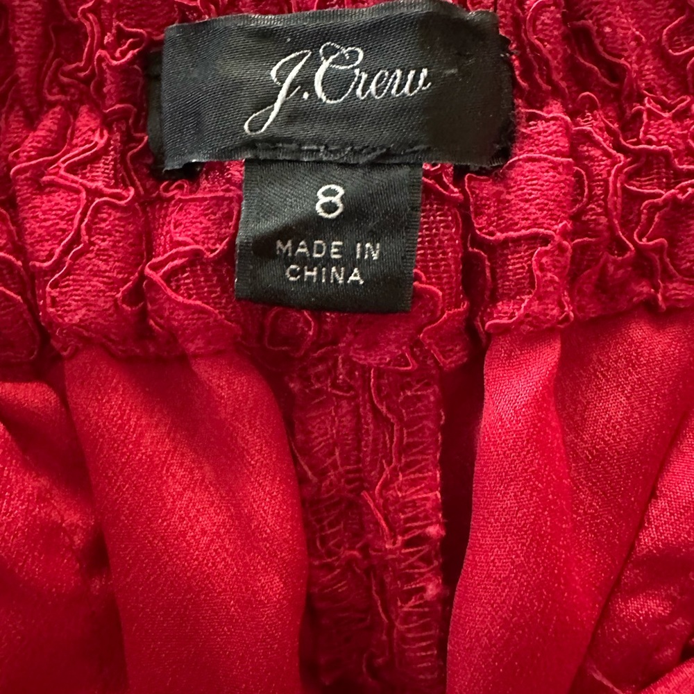 EUC J. Crew Red Lace Pants 8 - Picture 5 of 6